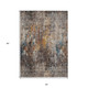 5' X 8' Taupe Chocolate And Copper Abstract Washable Indoor Outdoor Area Rug