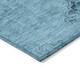 8' Denim Blue And Navy Blue Round Oriental Washable Indoor Outdoor Area Rug