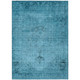 10' X 14' Denim Blue And Navy Blue Oriental Washable Indoor Outdoor Area Rug