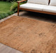 8' X 10' Copper Orange And Brown Oriental Washable Indoor Outdoor Area Rug