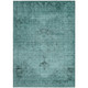 9' X 12' Teal Blue Turquoise And Charcoal Oriental Washable Indoor Outdoor Area Rug