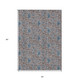5' X 8' Brown And Blue Floral Washable Indoor Outdoor Area Rug