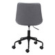 Gray and Black Adjustable Swivel Faux Leather Rolling Office Chair