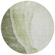 8' Olive Green And Beige Round Abstract Washable Indoor Outdoor Area Rug
