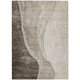 10' X 14' Taupe And Brown Abstract Washable Indoor Outdoor Area Rug