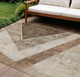 8' X 10' Brown And Beige Geometric Washable Indoor Outdoor Area Rug