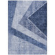 8' X 10' Navy Blue And Denim Blue Geometric Washable Indoor Outdoor Area Rug