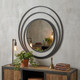 32" Black Oval Steel Framed Accent Mirror