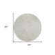 8' Beige Tan And Ivory Round Floral Washable Indoor Outdoor Area Rug