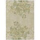 9' X 12' Khaki Ivory And Green Floral Washable Indoor Outdoor Area Rug