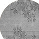 8' Gray Charcoal And Ivory Round Floral Washable Indoor Outdoor Area Rug