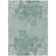 9' X 12' Sage Fern Green And Ivory Floral Washable Indoor Outdoor Area Rug