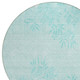 8' Teal Blue Aqua And Ivory Round Floral Washable Indoor Outdoor Area Rug