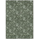 3' X 5' Olive Green And Artichoke Green Floral Washable Indoor Outdoor Area Rug