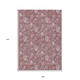 9' X 12' Blush Pink And Mauve Floral Washable Indoor Outdoor Area Rug