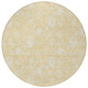 8' Yellow Wheat And Ivory Round Floral Washable Indoor Outdoor Area Rug