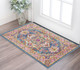 2' X 3' Teal And Ivory Medallion Distressed Area Rug