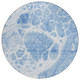 8' Sky Blue And Denim Blue Round Nautical Washable Indoor Outdoor Area Rug