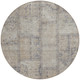 8' Beige Taupe And Brown Round Patchwork Washable Indoor Outdoor Area Rug