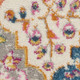 7' X 10' Gray Blue And Orange Quatrefoil Distressed Area Rug