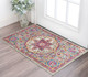 2' X 3' Gray And Ivory Medallion Area Rug