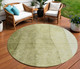 8' Olive Green And Artichoke Green Round Ombre Washable Indoor Outdoor Area Rug