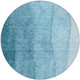 8' Teal Blue Aqua And Blue Round Ombre Washable Indoor Outdoor Area Rug
