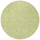 8' Artichoke Green And Ivory Round Floral Washable Indoor Outdoor Area Rug