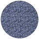 8' Navy Blue Denim Blue And Ivory Round Floral Washable Indoor Outdoor Area Rug
