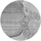 8' Gray Silver And Charcoal Round Floral Washable Indoor Outdoor Area Rug