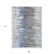 9' X 12' Blue Gray And Silver Abstract Washable Indoor Outdoor Area Rug