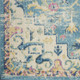 4' X 6' Ivory And Blue Oriental Distressed Area Rug