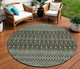8' Brown Green And Olive Green Round Tribal Washable Indoor Outdoor Area Rug