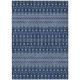 9' X 12' Navy Blue And Denim Blue Tribal Washable Indoor Outdoor Area Rug