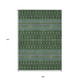9' X 12' Olive Green And Blue Tribal Washable Indoor Outdoor Area Rug