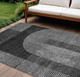 10' X 14' Charcoal Gray And Silver Geometric Washable Indoor Outdoor Area Rug