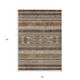 3' X 5' Chocolate And Gray Southwestern Washable Indoor Outdoor Area Rug