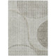 10' X 14' Taupe Beige And Ivory Striped Washable Indoor Outdoor Area Rug