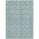 9' X 12' Teal Blue And Ivory Geometric Washable Indoor Outdoor Area Rug