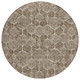 8' Chocolate And Beige Round Geometric Washable Indoor Outdoor Area Rug