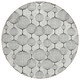 8' Graphite Gray And Silver Round Geometric Washable Indoor Outdoor Area Rug