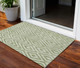 3' X 5' Green And Beige Geometric Washable Indoor Outdoor Area Rug