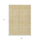 9' X 12' Gold Beige And Ivory Geometric Washable Indoor Outdoor Area Rug