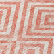 9' X 12' Salmon And Ivory Geometric Washable Indoor Outdoor Area Rug
