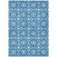 10' X 14' Denim Blue And Ivory Floral Medallion Washable Indoor Outdoor Area Rug