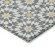 9' X 12' Gray Ivory And Gold Floral Medallion Washable Indoor Outdoor Area Rug
