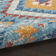4' X 6' Blue And Orange Geometric Area Rug