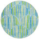 8' Aqua Teal Blue And Lime Green Round Abstract Washable Indoor Outdoor Area Rug