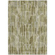 9' X 12' Olive Green Brown And Beige Abstract Washable Indoor Outdoor Area Rug