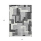 10' X 14' Gray Charcoal And Silver Abstract Washable Indoor Outdoor Area Rug